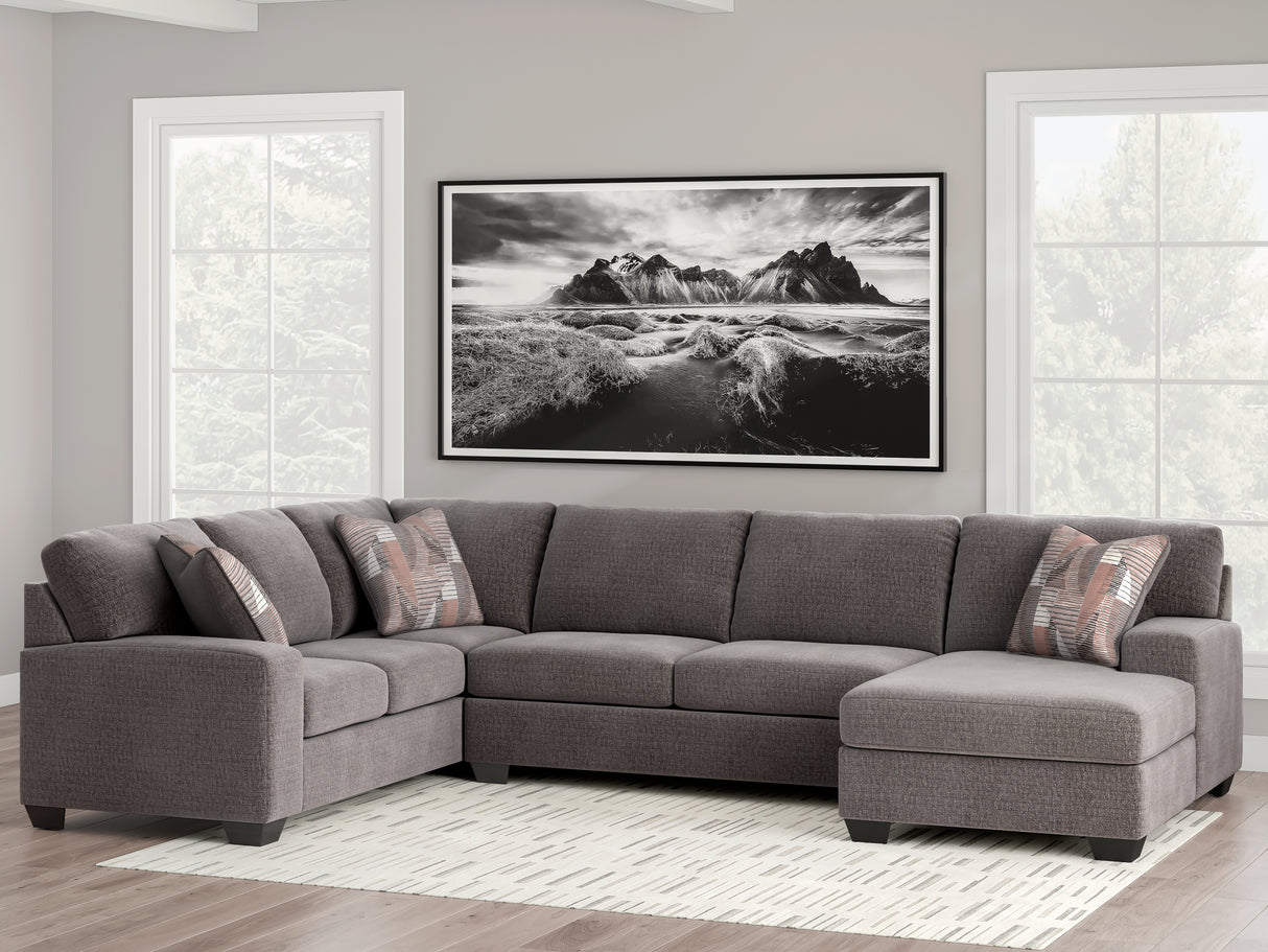 Furniture City Biloxi - Ashley Furniture - Newellen Sectional - LAF 3-Piece Sectional with Chaise / Greystone - 48405S2