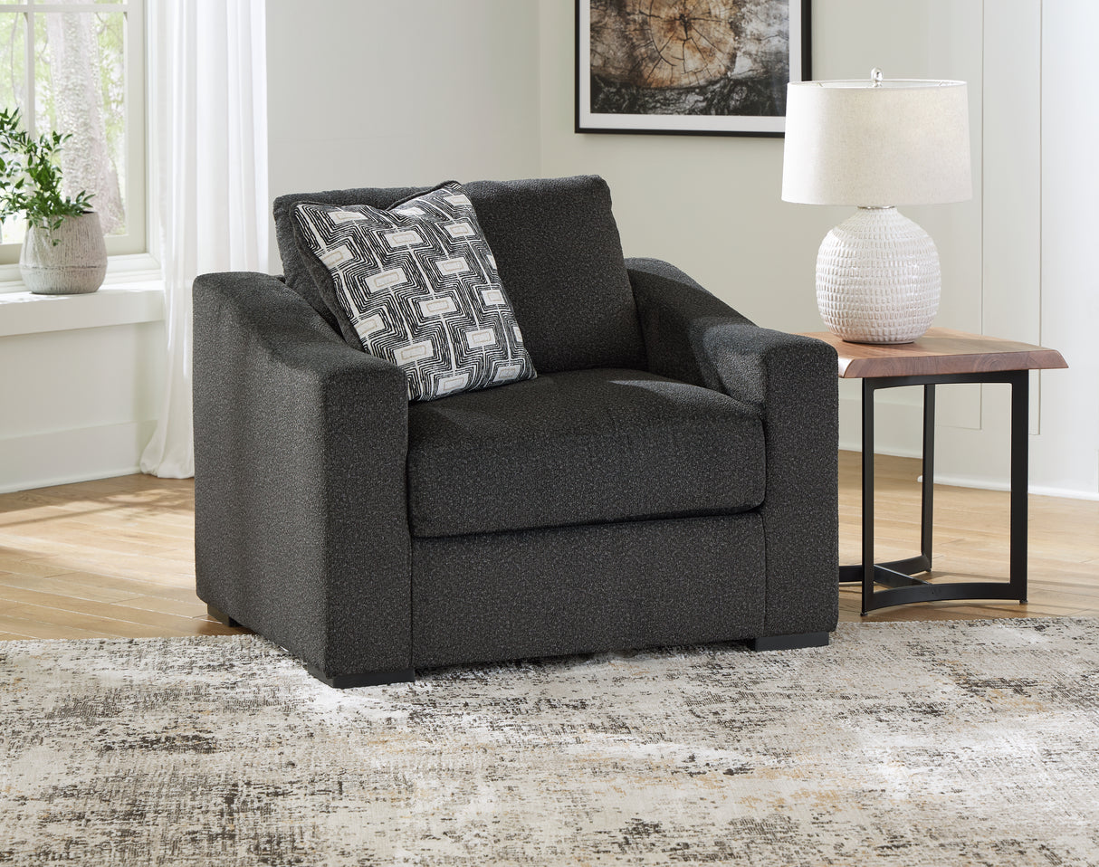 Furniture City Biloxi - Ashley Furniture - Wryenlynn Living Room - Chair and a Half / Onyx - 4940523