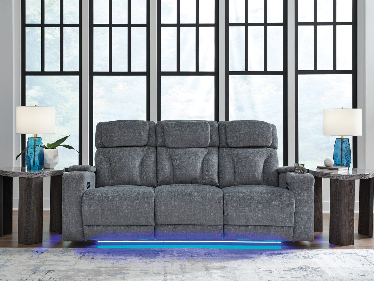 Furniture City Biloxi - Ashley Furniture - Studio Cave Living Room - PWR REC Loveseat/CON/ADJ HDRST / Steel - PC4980218