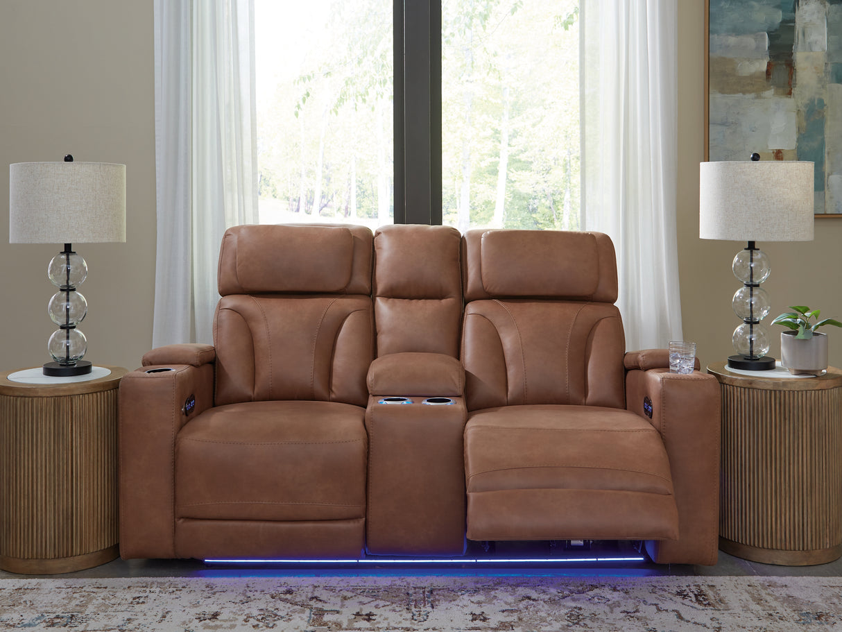 Furniture City Biloxi - Ashley Furniture - Clean-Slate Living Room - PWR Recliner/ADJ Headrest / Caramel - PC5010113