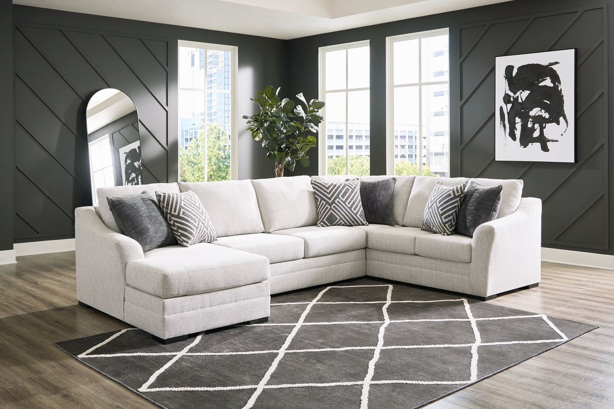 Furniture City Biloxi - Ashley Furniture - Koralynn Sectional - RAF 3-Piece Sectional with Chaise / Stone - 54102S1