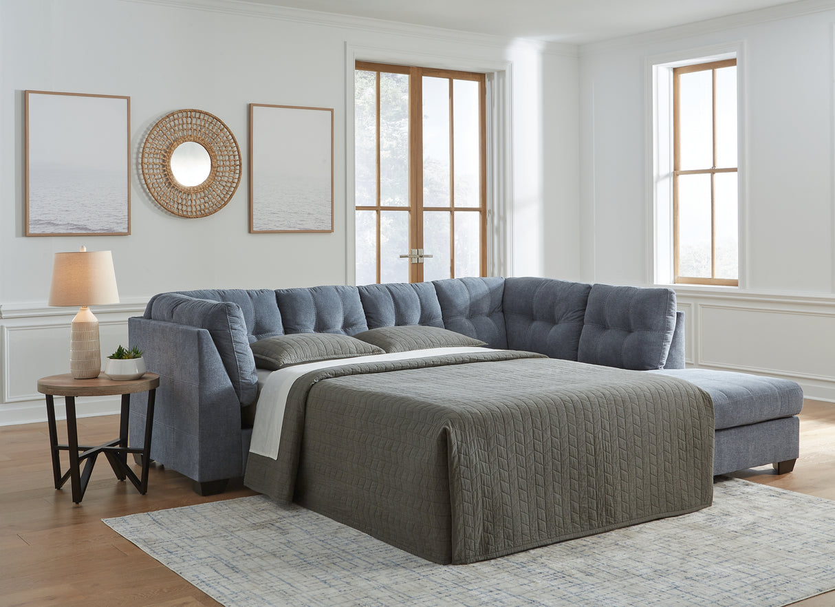 Furniture City Biloxi - Ashley Furniture - Marleton Sectional - 2-Piece Sleeper Sectional with Chaise / Denim - 55303S4