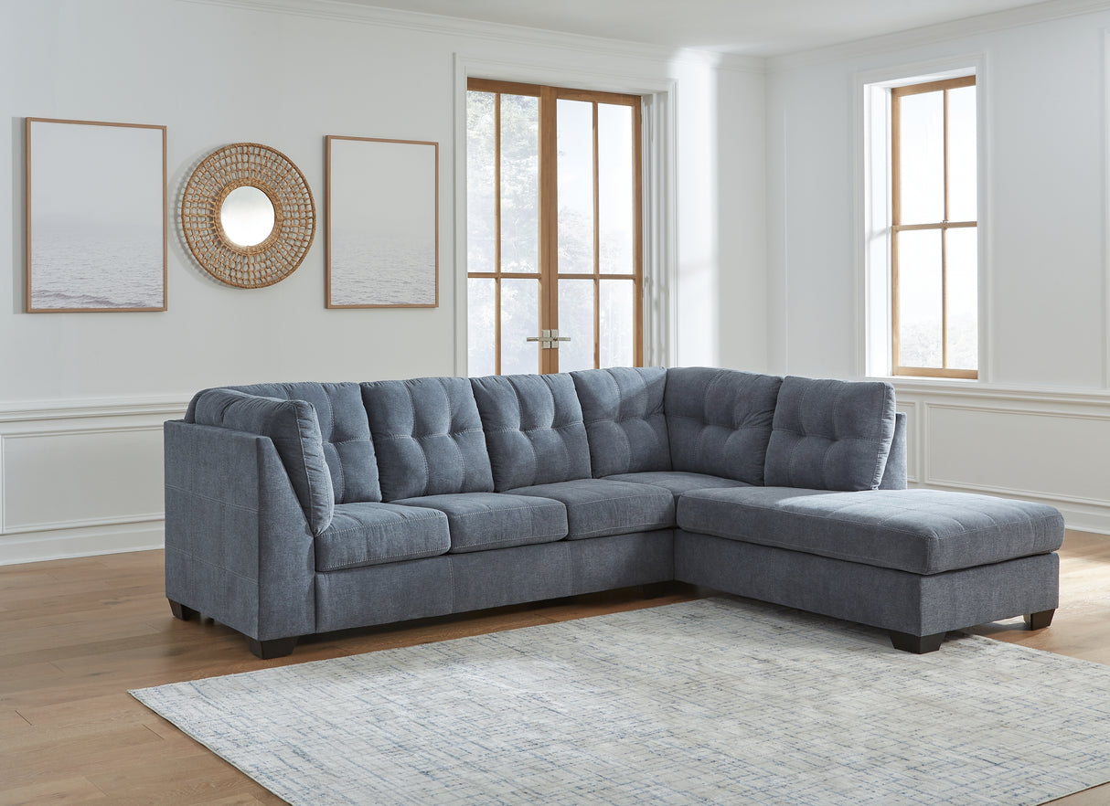 Furniture City Biloxi - Ashley Furniture - Marleton Sectional - LAF 2-Piece Sectional with Chaise / Denim - 55303S2