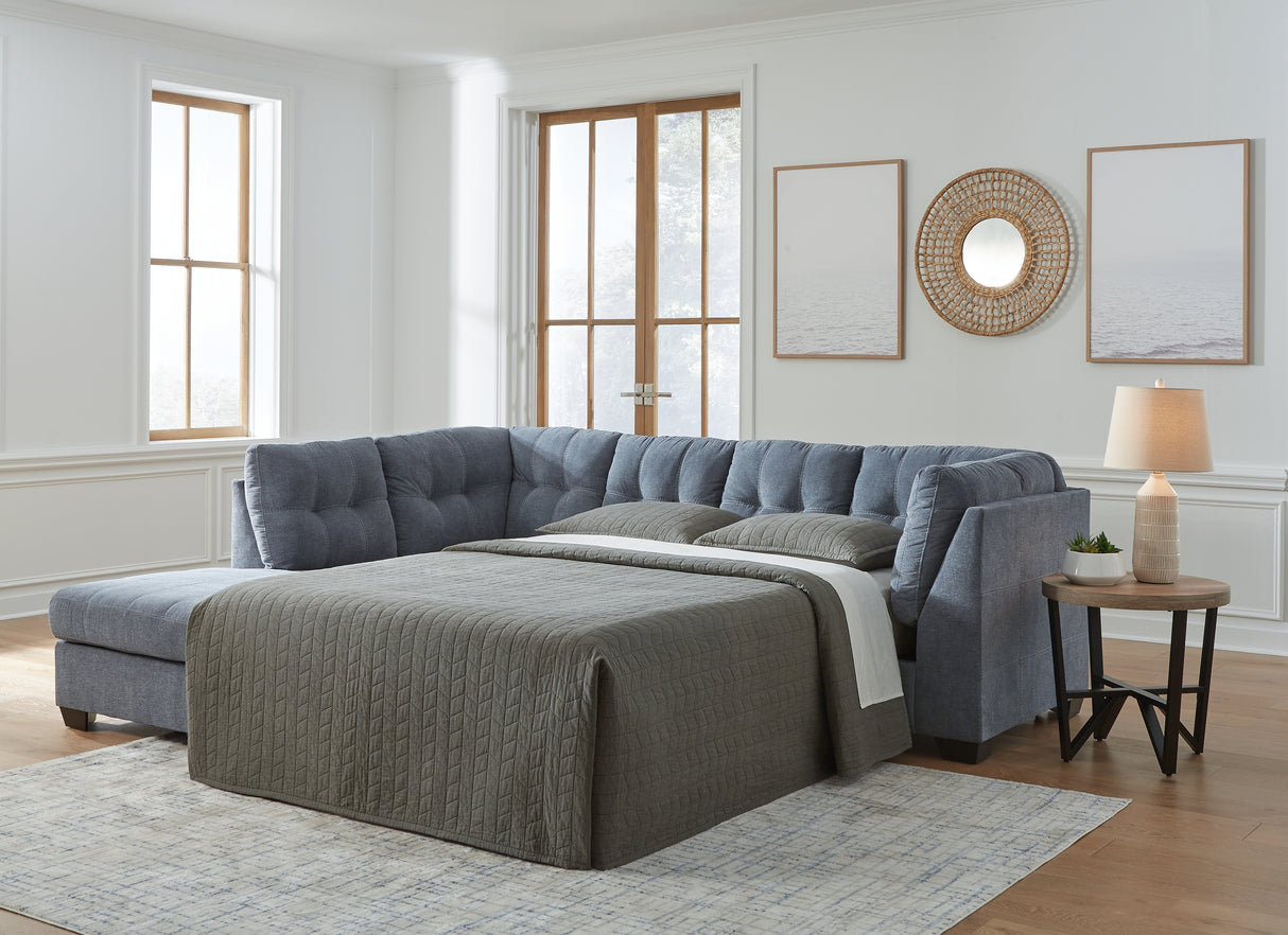 Furniture City Biloxi - Ashley Furniture - Marleton Sectional - RAF 2-Piece Sleeper Sectional with Chaise / Denim - 55303S3