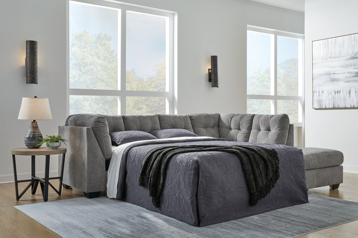 Furniture City Biloxi - Ashley Furniture - Marleton Sectional - 2-Piece Sleeper Sectional with Chaise / Gray - 55305S4