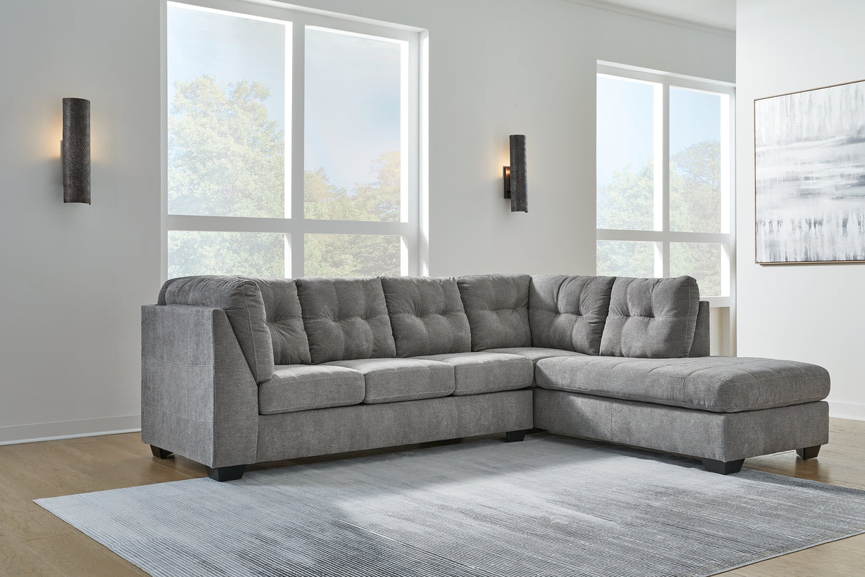 Furniture City Biloxi - Ashley Furniture - Marleton Sectional - LAF 2-Piece Sectional with Chaise / Gray - 55305S2