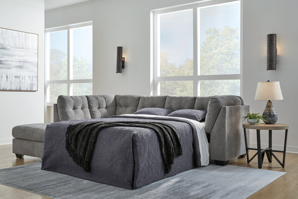 Furniture City Biloxi - Ashley Furniture - Marleton Sectional - RAF 2-Piece Sleeper Sectional with Chaise / Gray - 55305S3