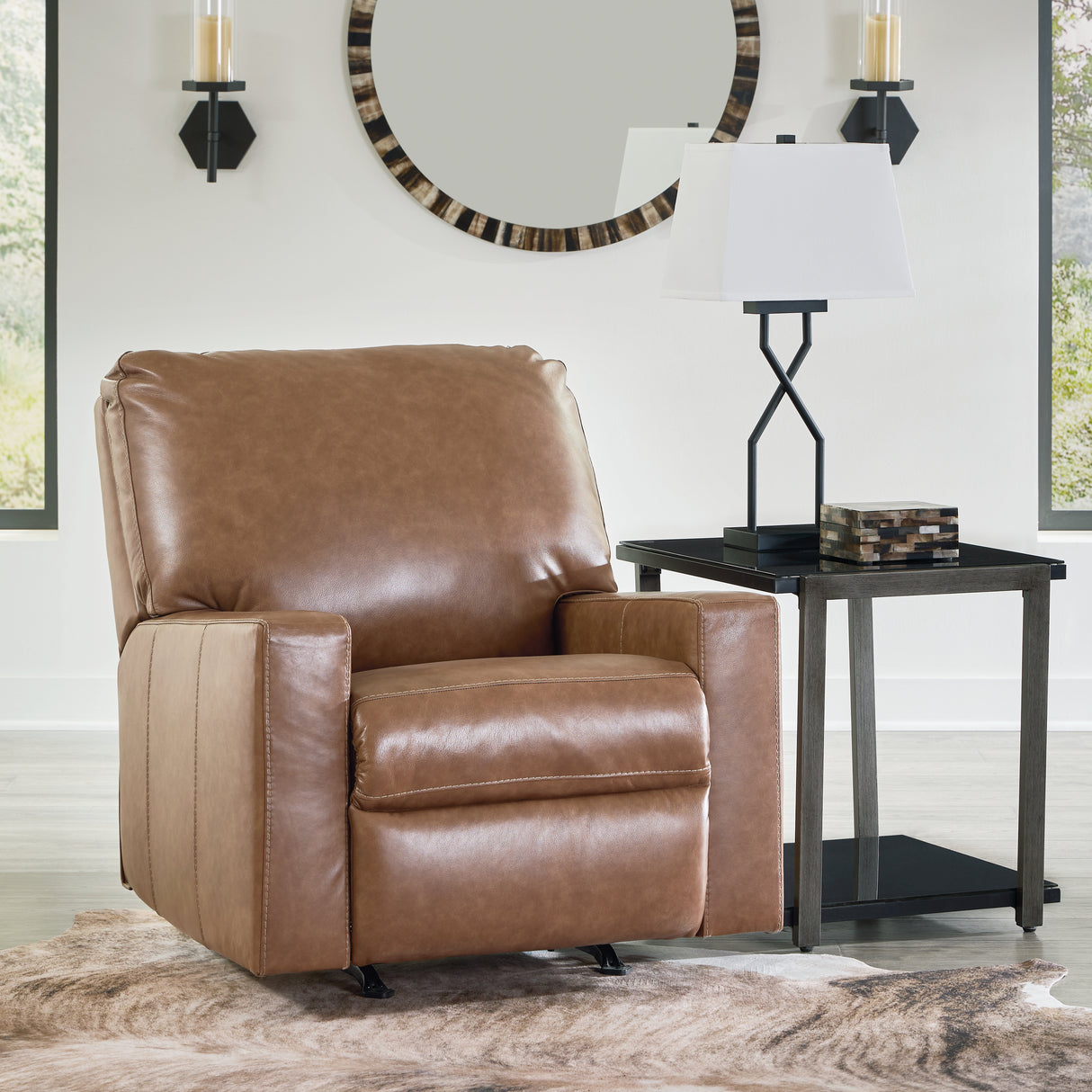 Furniture City Biloxi - Ashley Furniture - Bolsena Living Room - Rocker Recliner / Caramel - 5560325