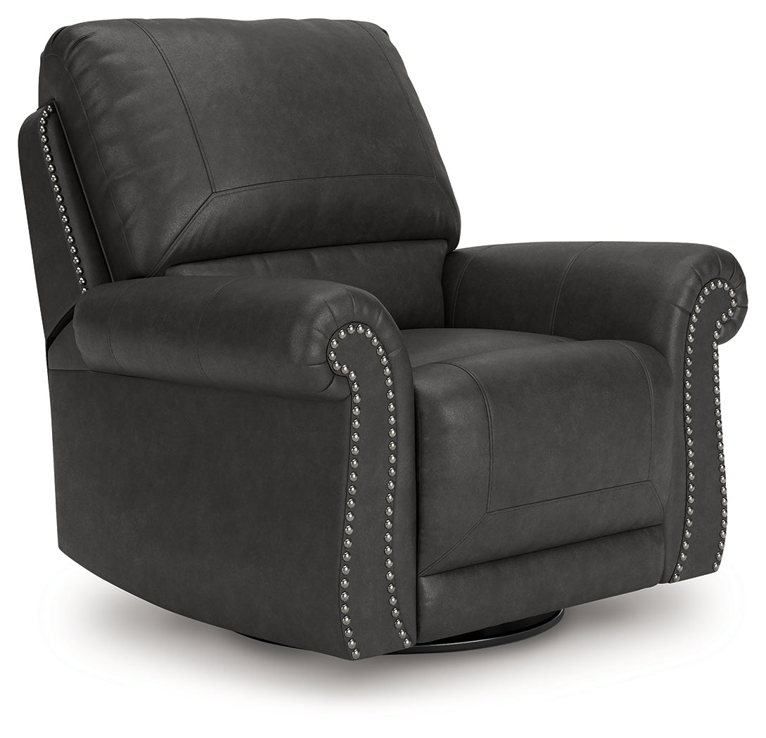 Furniture City Biloxi - Ashley Furniture - Chasemore Living Room - Swivel Glider Recliner / Granite - PC5590361