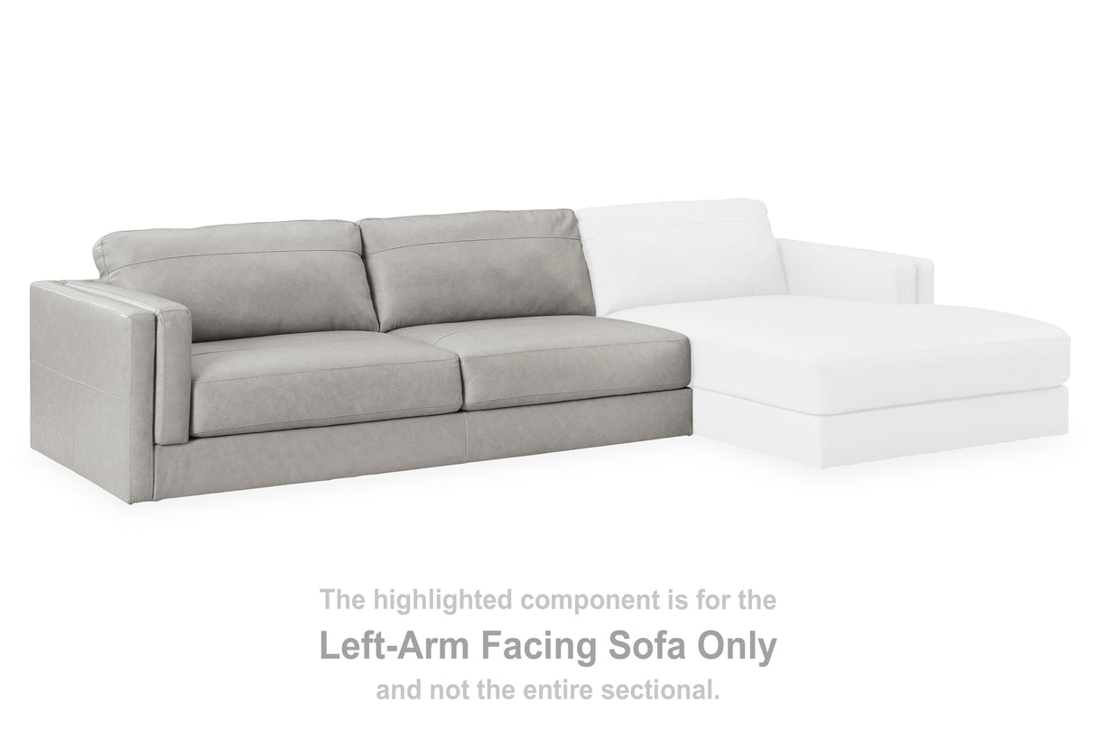 Furniture City Biloxi - Ashley Furniture - Amiata Sectional - LAF Sofa / Glacier - 5740466