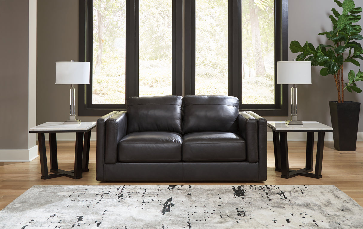 Furniture City Biloxi - Ashley Furniture - Amiata Living Room - Loveseat / Onyx - 5740535