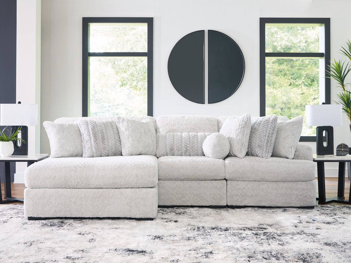 Furniture City Biloxi - Ashley Furniture - Cuddle Plush Sectional - 3-Piece Sectional with Chaise / Arctic - PC59106S7