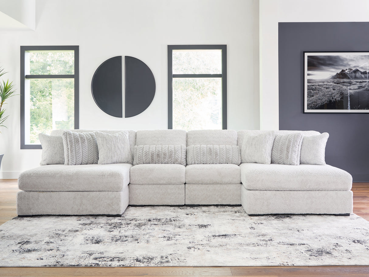 Furniture City Biloxi - Ashley Furniture - Cuddle Plush Sectional - 4-Piece Sectional with Chaise / Arctic - PC59106S4