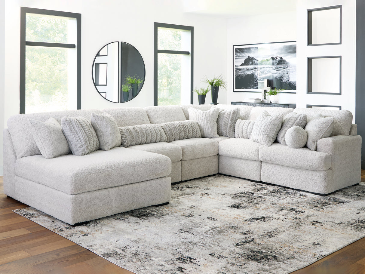 Furniture City Biloxi - Ashley Furniture - Cuddle Plush Sectional - 6-Piece Sectional with Chaise / Arctic - PC59106S8