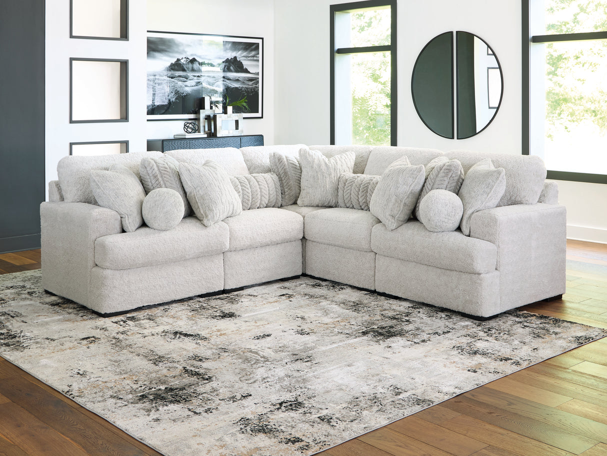 Furniture City Biloxi - Ashley Furniture - Cuddle Plush Sectional - RAF 5-Piece Sectional / Arctic - PC59106S2