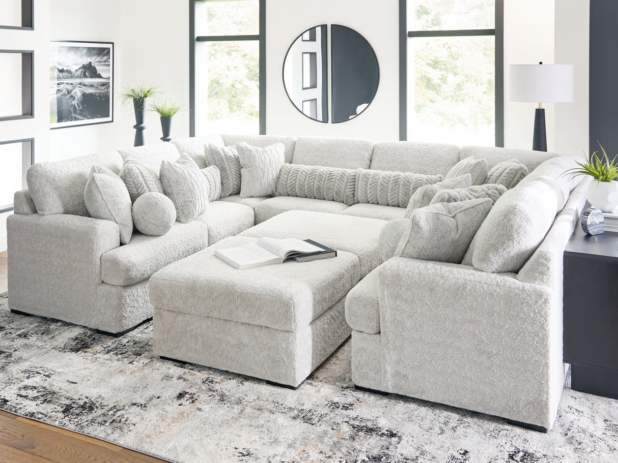 Furniture City Biloxi - Ashley Furniture - Cuddle Plush Sectional - RAF 10-Piece Sectional / Arctic - PC59106S10