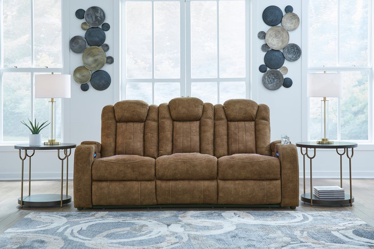 Furniture City Biloxi - Ashley Furniture - Wolfridge Living Room - PWR REC Sofa with ADJ Headrest / Brindle - 6070315