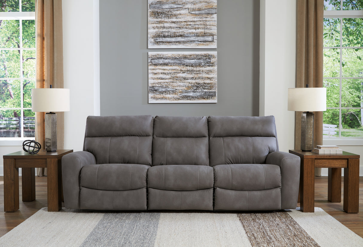 Furniture City Biloxi - Ashley Furniture - Next-Gen DuraPella Sectional - 3-Piece Power Reclining Sectional Sofa / Slate - 61003S2