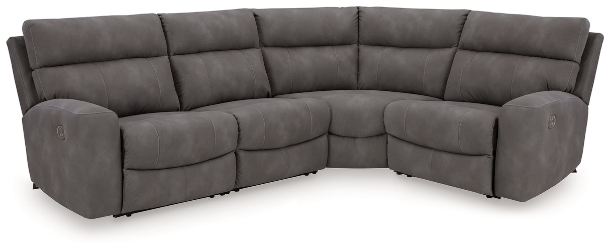 Furniture City Biloxi - Ashley Furniture - Next-Gen DuraPella Sectional - 4-Piece Power Reclining Sectional / Slate - 61003S4
