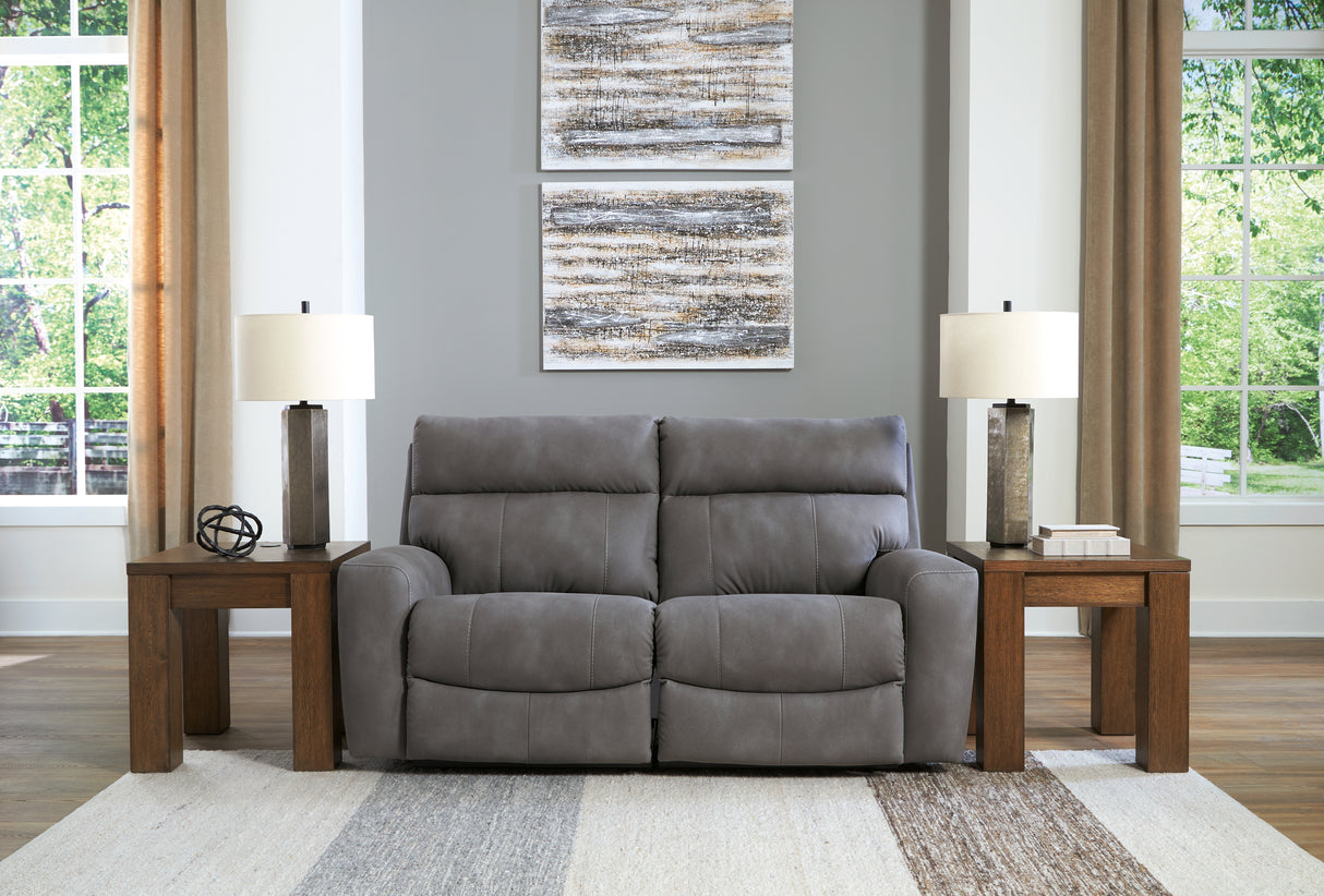 Furniture City Biloxi - Ashley Furniture - Next-Gen DuraPella Sectional - 2-Piece Power Reclining Sectional Loveseat / Slate - 61003S1