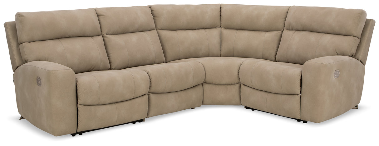 Furniture City Biloxi - Ashley Furniture - Next-Gen DuraPella Sectional - 4-Piece Power Reclining Sectional / Sand - 61004S4
