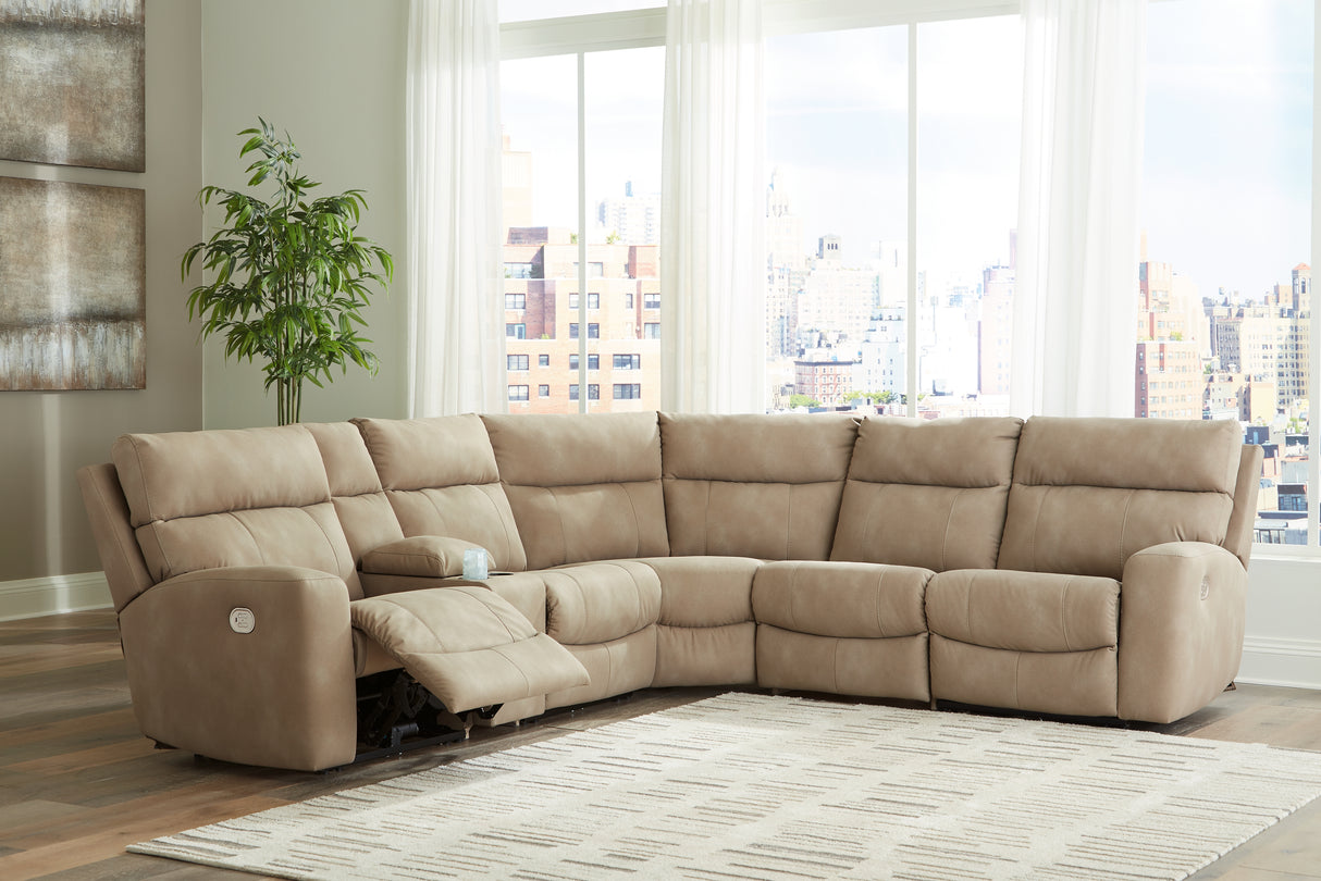 Furniture City Biloxi - Ashley Furniture - Next-Gen DuraPella Sectional - 6-Piece Power Reclining Sectional / Sand - 61004S7