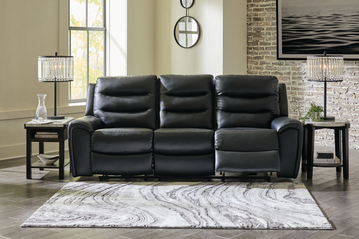 Furniture City Biloxi - Ashley Furniture - Warlin Living Room - PWR REC Sofa with ADJ Headrest / Black - 6110515