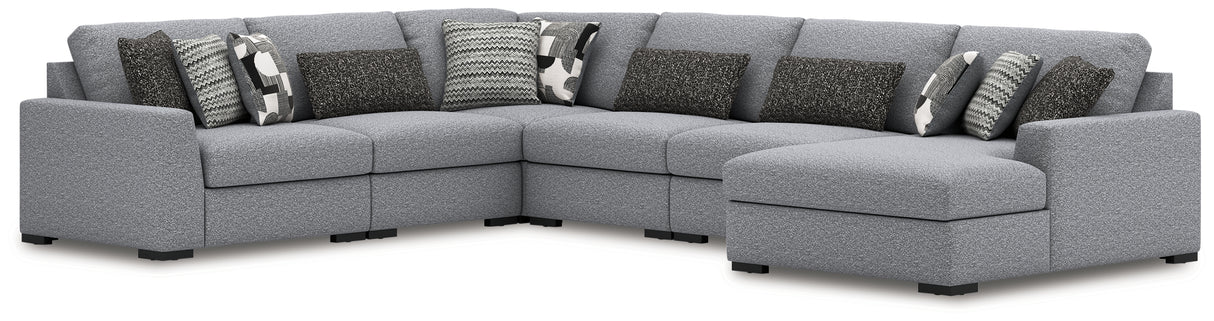 Furniture City Biloxi - Ashley Furniture - Bealton Sectional - RAF 4-Piece Sectional with Double Chaise / Salt and Pepper - 61305S9