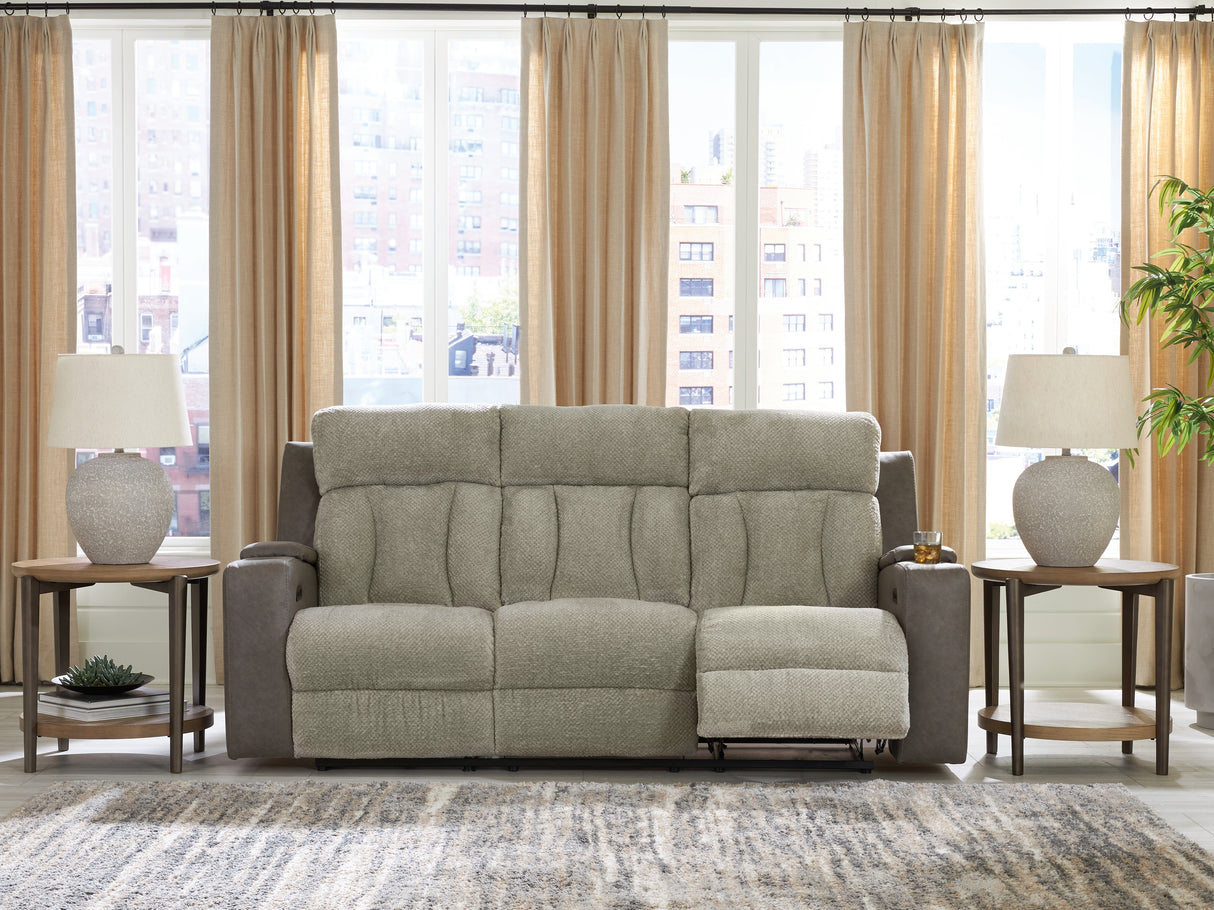 Furniture City Biloxi - Ashley Furniture - WhipLash Living Room - PWR REC Sofa with ADJ Headrest / Sisal - PC6320415