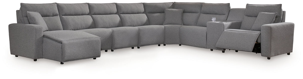 Furniture City Biloxi - Ashley Furniture - ModMax II Sectional - 8-Piece Power Reclining Sectional with Console / Salt and Pepper - 65906S47