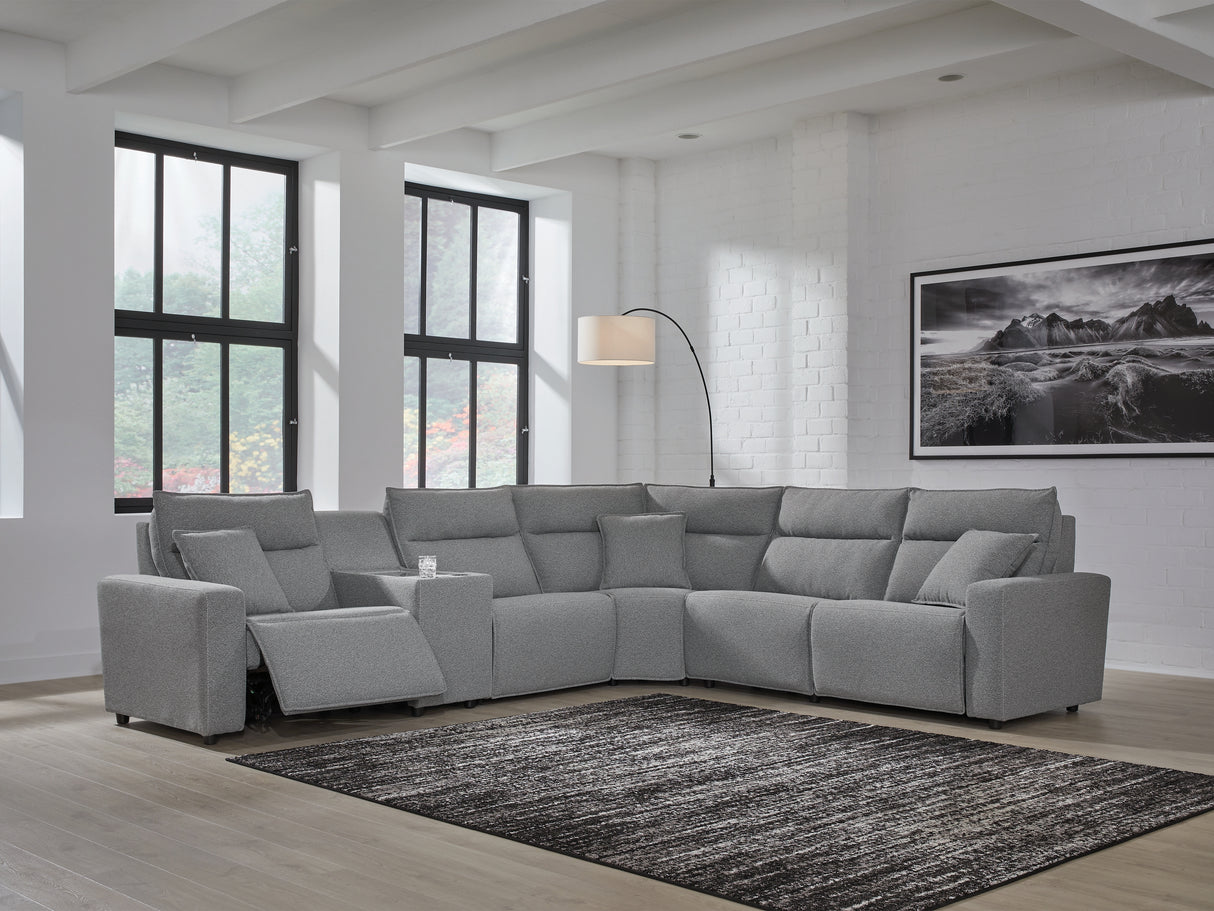 Furniture City Biloxi - Ashley Furniture - ModMax II Sectional - 6-Piece Power Reclining Sectional / Salt and Pepper - 65906S10