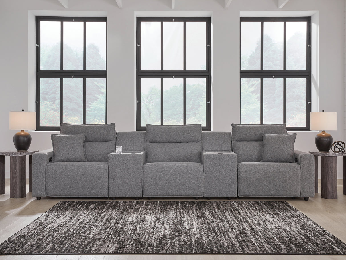 Furniture City Biloxi - Ashley Furniture - ModMax II Sectional - 5-Piece Power Reclining Sectional with Consoles / Salt and Pepper - 65906S14
