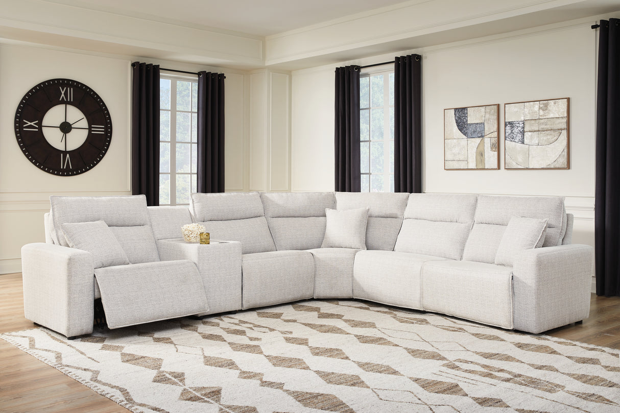 Furniture City Biloxi - Ashley Furniture - ModMax II Sectional - 6-Piece Reclining Sectional with Console / Stone - 65907S36