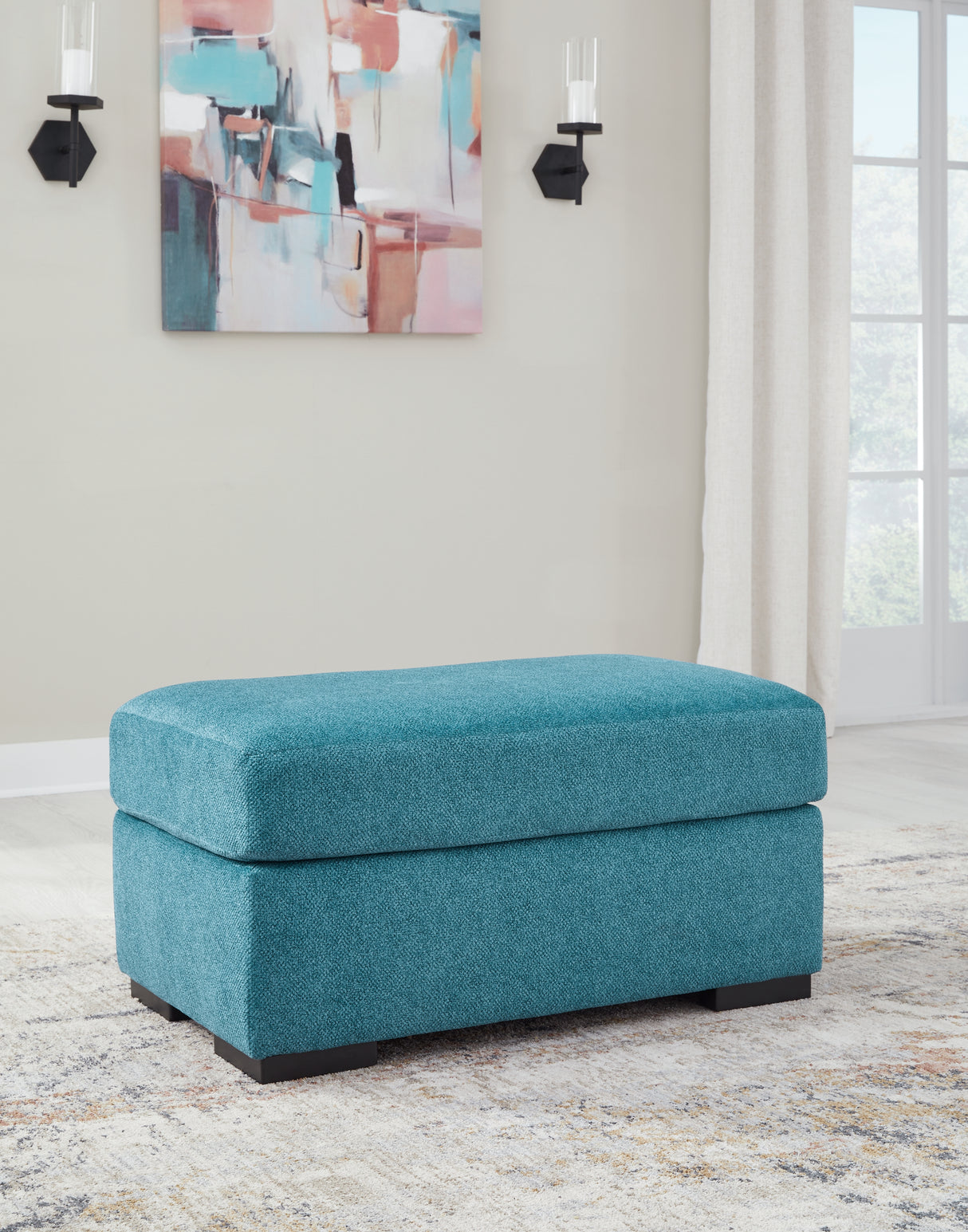 Furniture City Biloxi - Ashley Furniture - Keerwick Living Room - Ottoman / Teal - 6750714