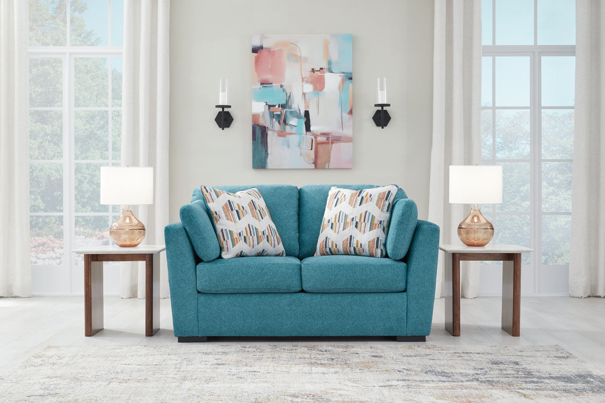 Furniture City Biloxi - Ashley Furniture - Keerwick Living Room - Loveseat / Teal - 6750735
