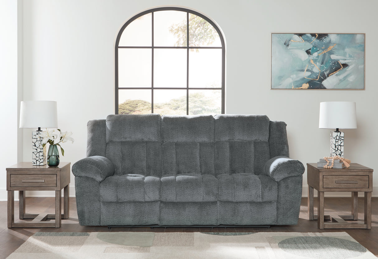 Furniture City Biloxi - Ashley Furniture - Tip-Off Living Room - PWR REC Sofa with ADJ Headrest / Slate - 6930415