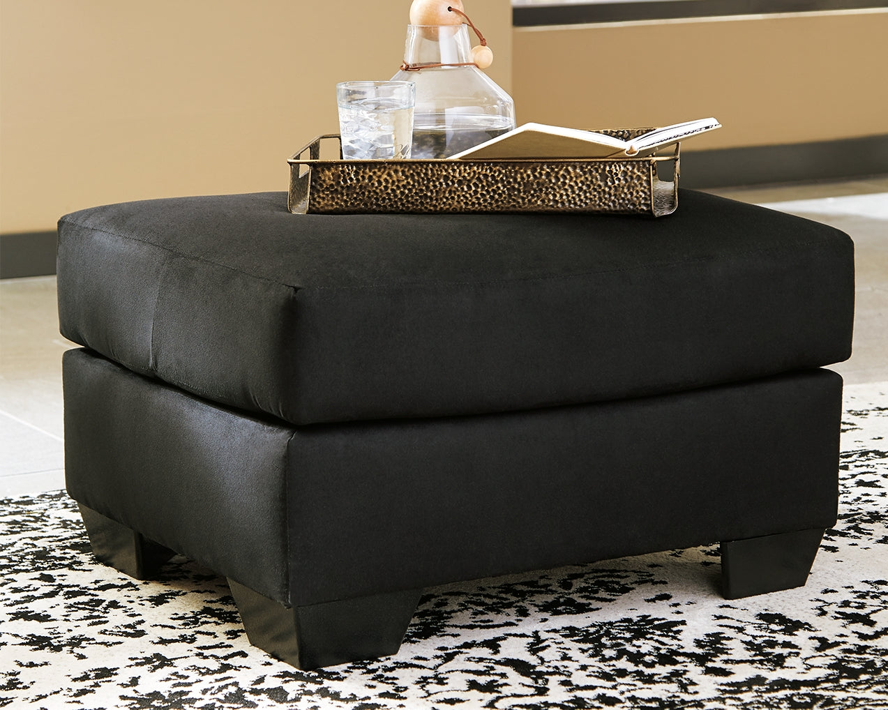 Furniture City Biloxi - Ashley Furniture - Darcy Living Room - Ottoman / Black - 7500814