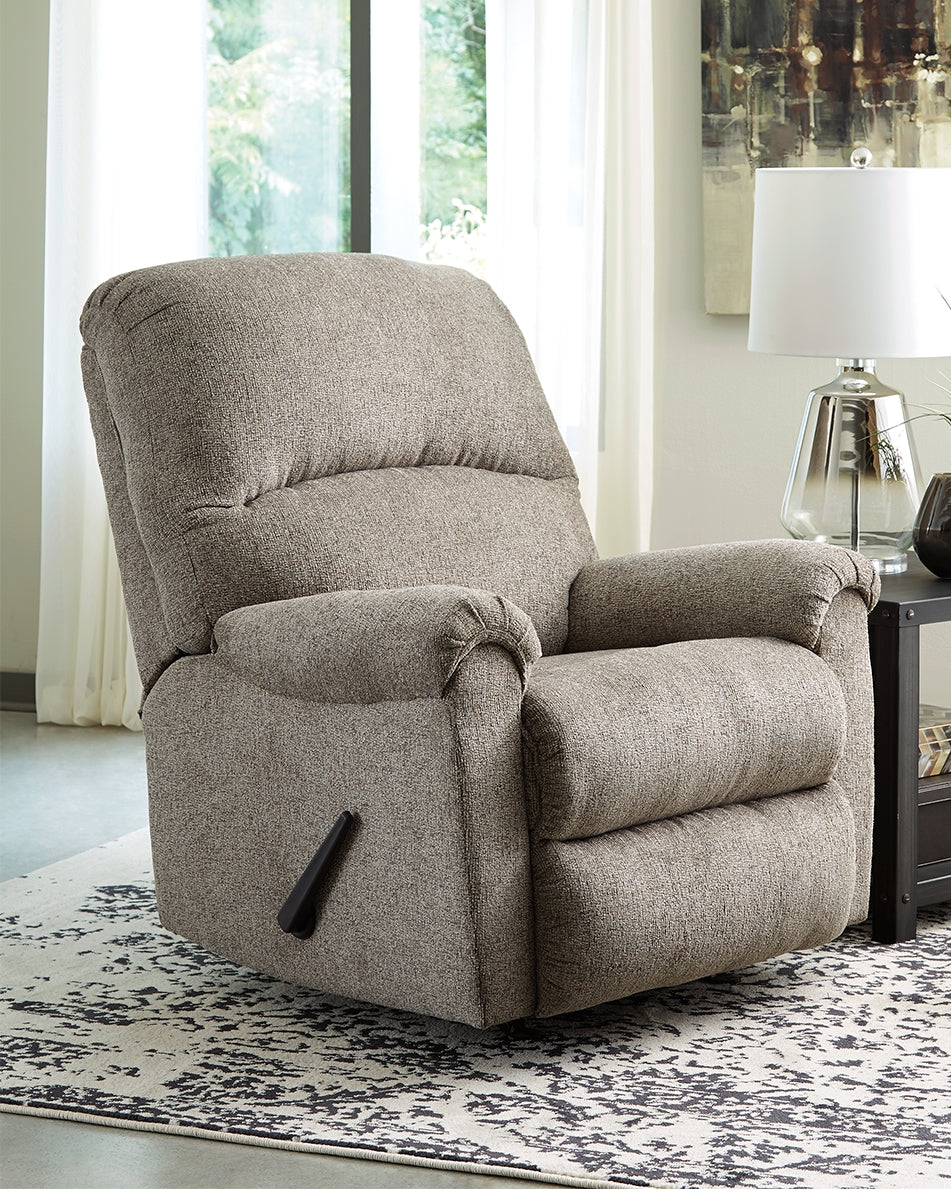 Furniture City Biloxi - Ashley Furniture - Ballinasloe Living Room - Rocker Recliner / Platinum - 8070225