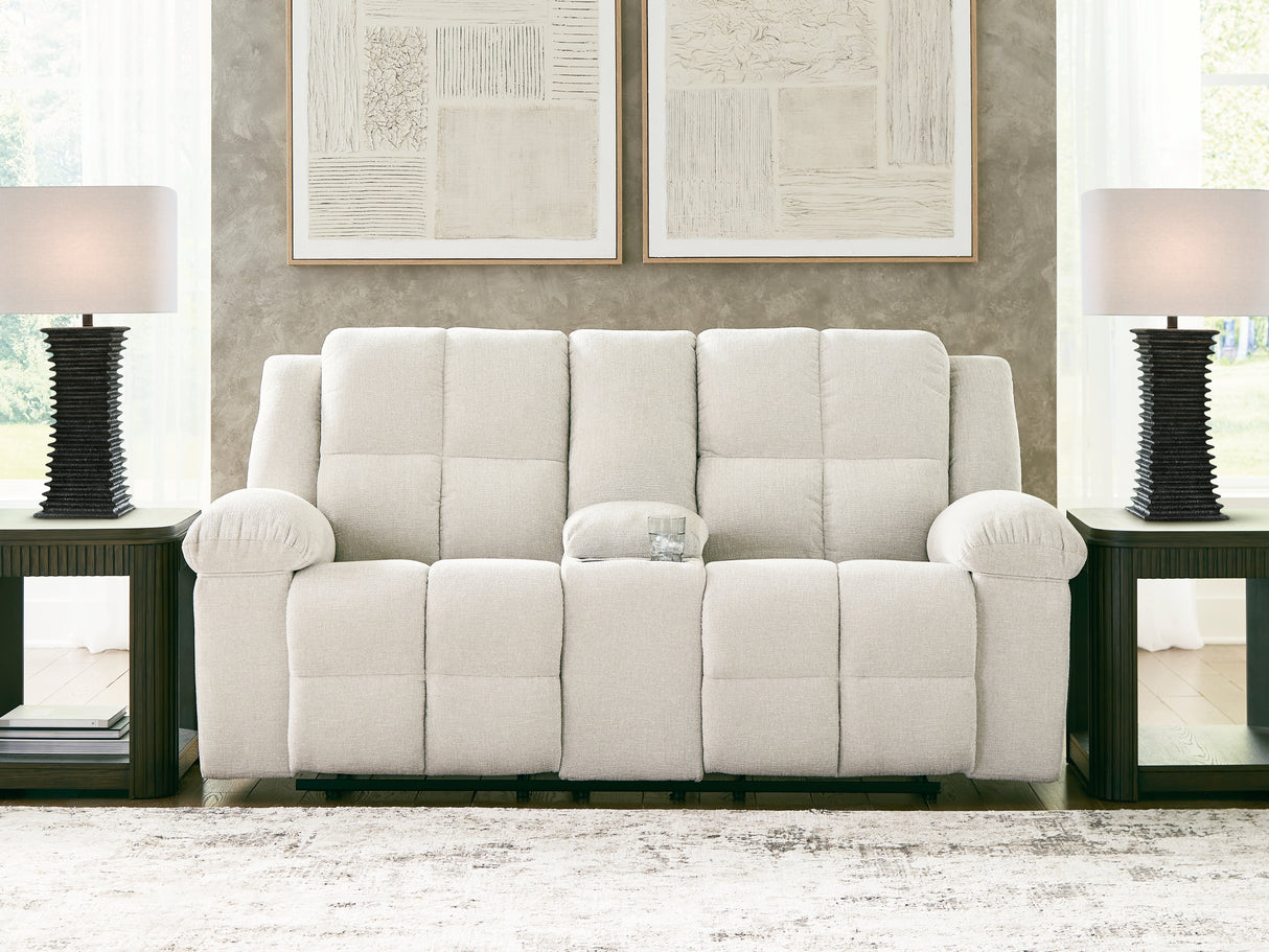 Furniture City Biloxi - Ashley Furniture - Orlen Living Room - DBL Rec Loveseat w/Console / Winter - 8160294