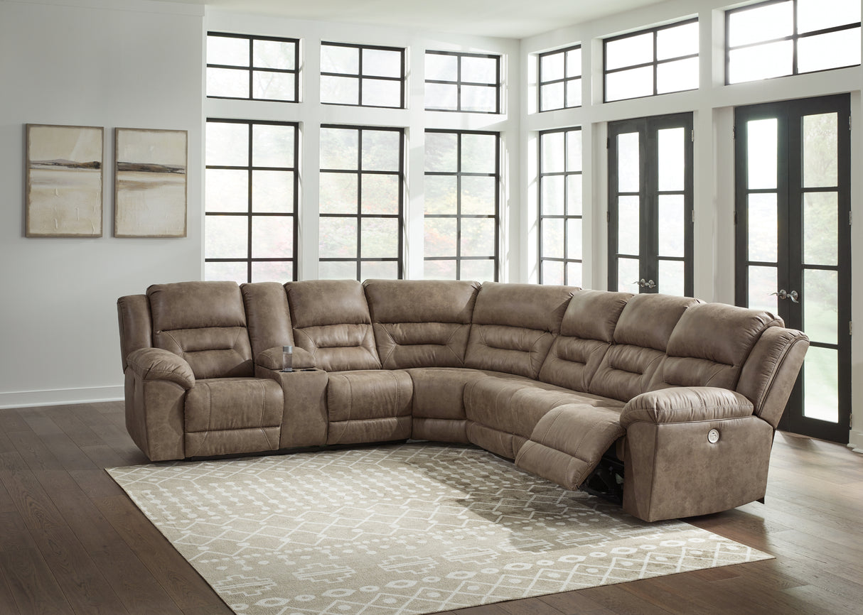 Furniture City Biloxi - Ashley Furniture - Ravenel Sectional - 4-Piece Power Reclining Sectional / Fossil - 83106S3