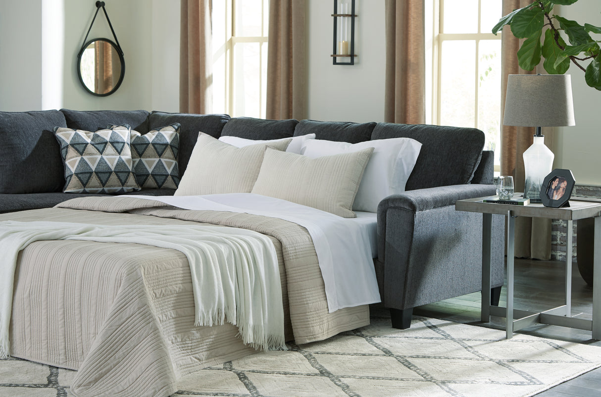 Furniture City Biloxi - Ashley Furniture - Abinger Sectional - RAF 2-Piece Sleeper Sectional with Chaise / Smoke - 83905S3