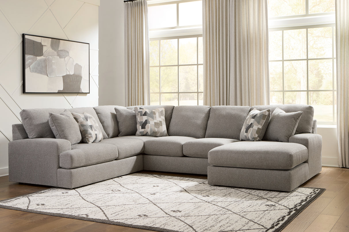 Furniture City Biloxi - Ashley Furniture - Lindon Sectional - RAF 3-Piece Sectional with Chaise / Smoke - 84704S4