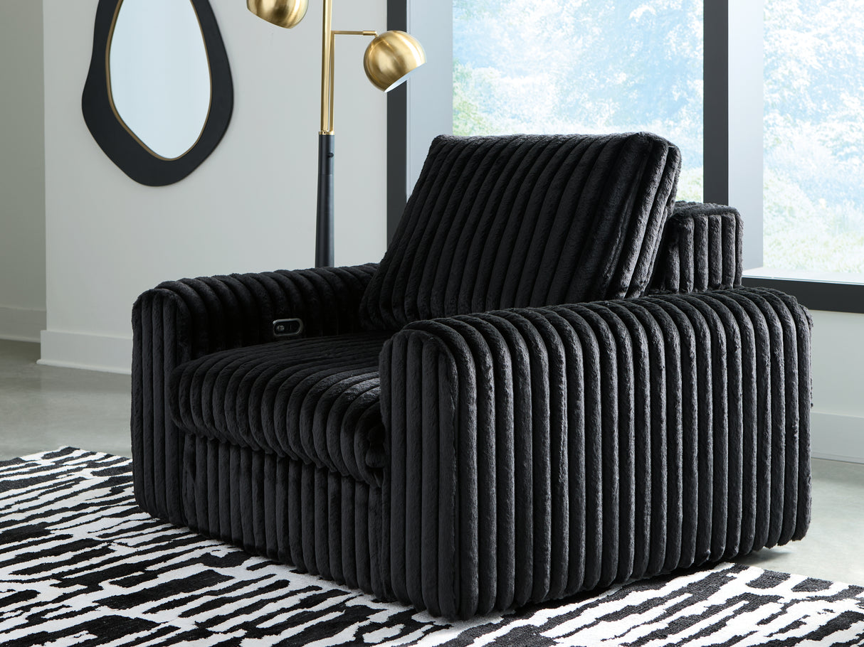 Furniture City Biloxi - Ashley Furniture - HamlinBay Living Room - Power Gliding Chaise / Onyx - PC8680315P