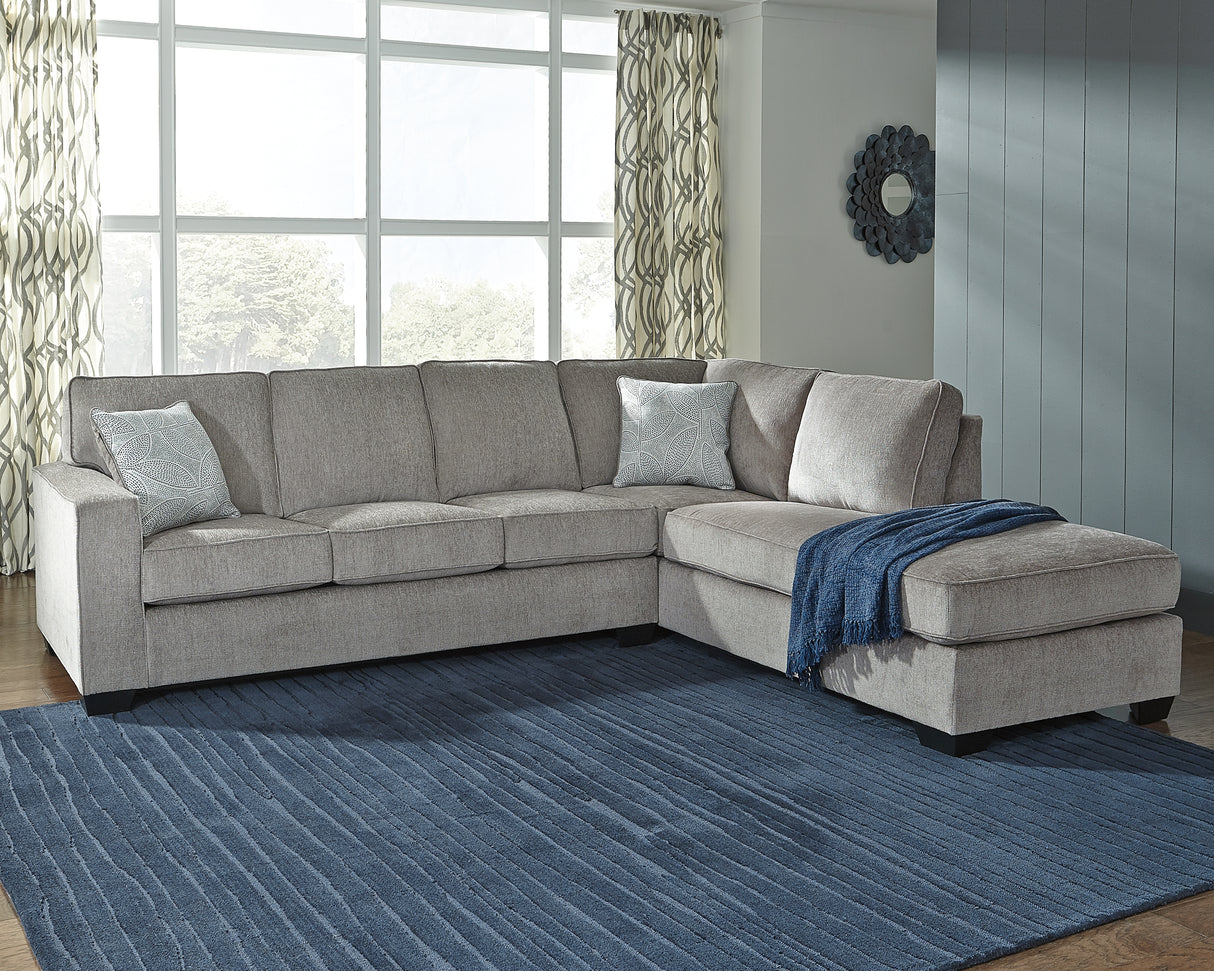 Furniture City Biloxi - Ashley Furniture - Altari Sectional - LAF 2-Piece Sectional with Chaise / Alloy - 87214S2
