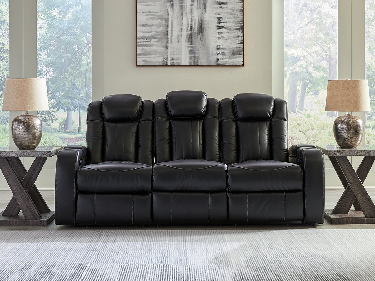 Furniture City Biloxi - Ashley Furniture - Caveman Den Living Room - PWR REC Sofa with ADJ Headrest / Midnight - 9070315