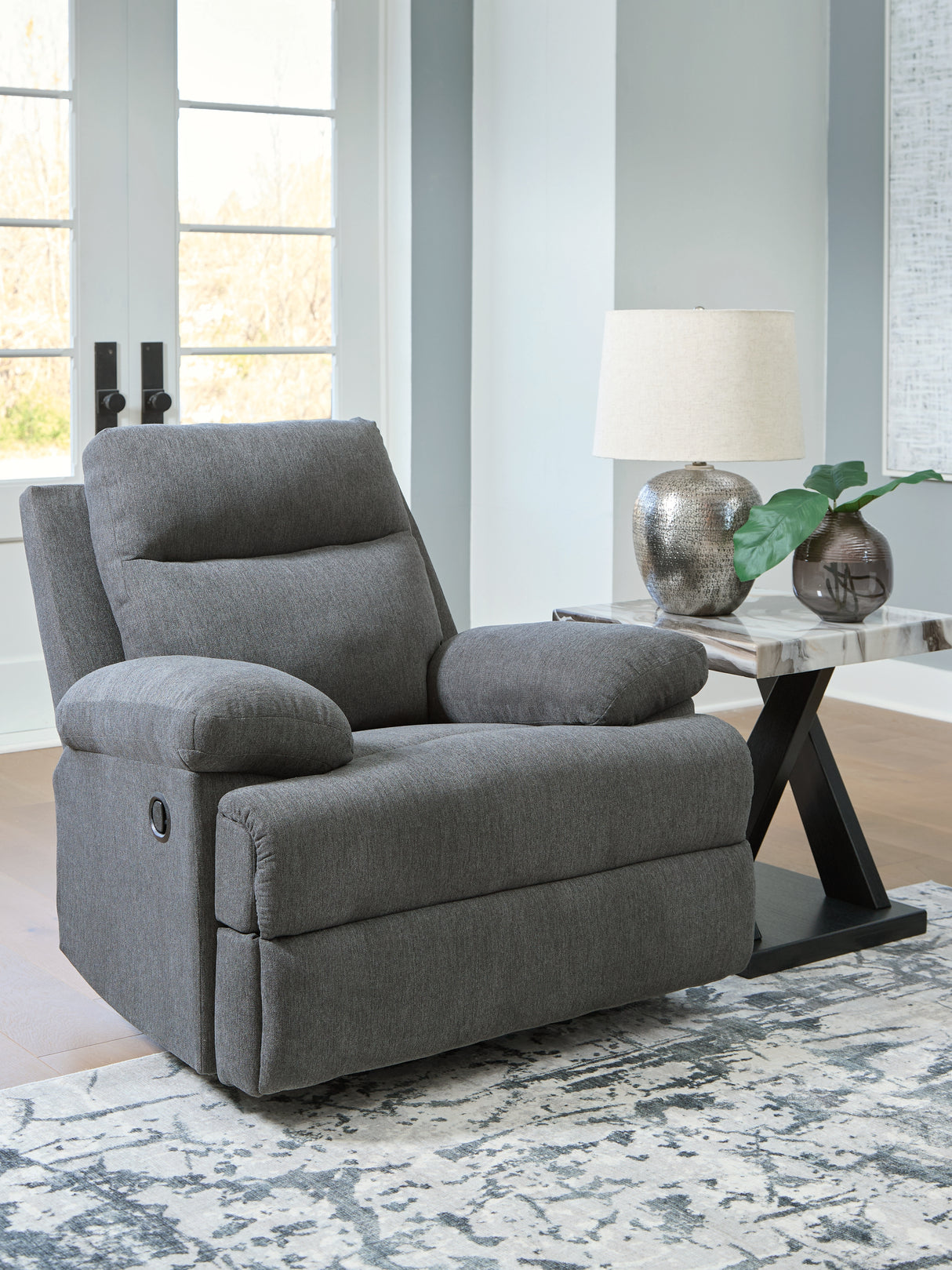 Furniture City Biloxi - Ashley Furniture - Side-Swipe Living Room - Rocker Recliner / Charcoal - PC9140625