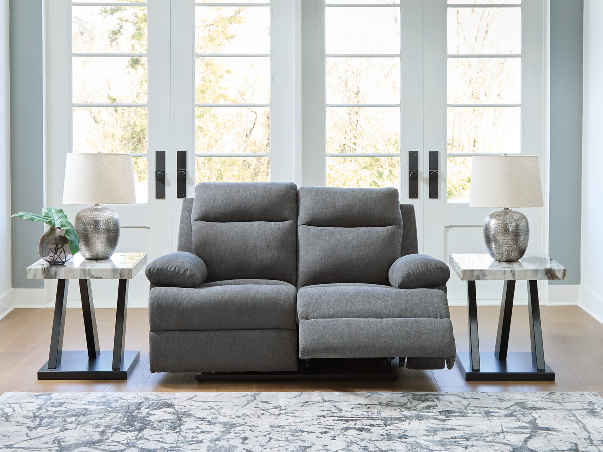 Furniture City Biloxi - Ashley Furniture - Side-Swipe Living Room - Reclining Loveseat / Charcoal - PC9140686