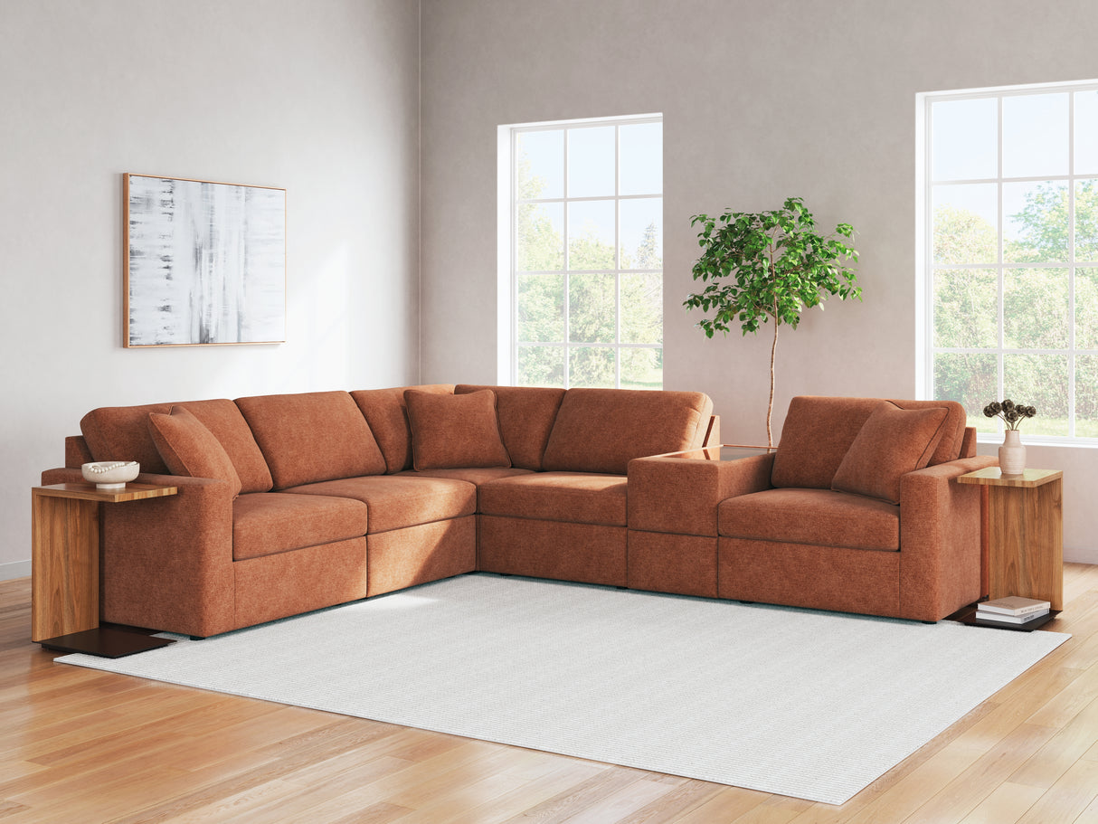 Furniture City Biloxi - Ashley Furniture - Modmax Sectional - RAF 6-Piece Sectional / Spice - 92102S7