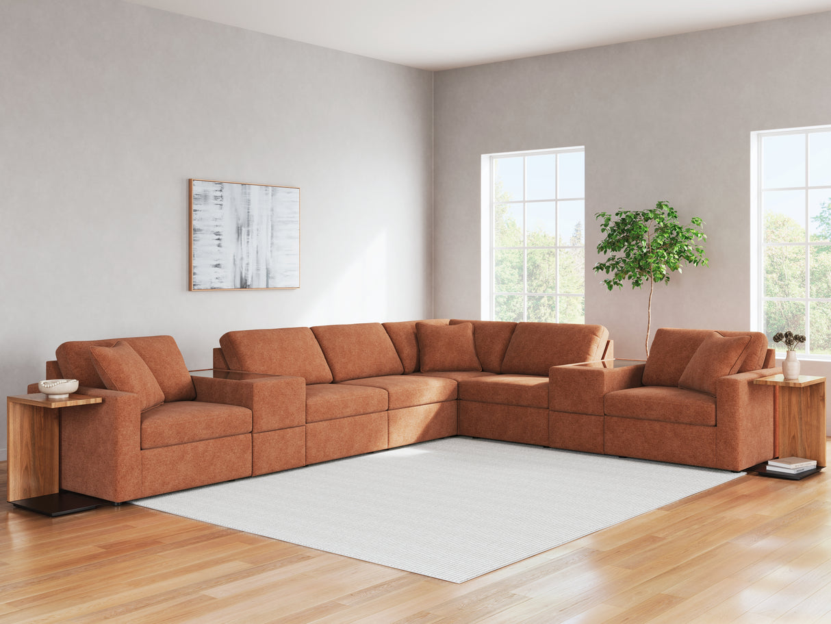 Furniture City Biloxi - Ashley Furniture - Modmax Sectional - RAF 8-Piece Sectional / Spice - 92102S11