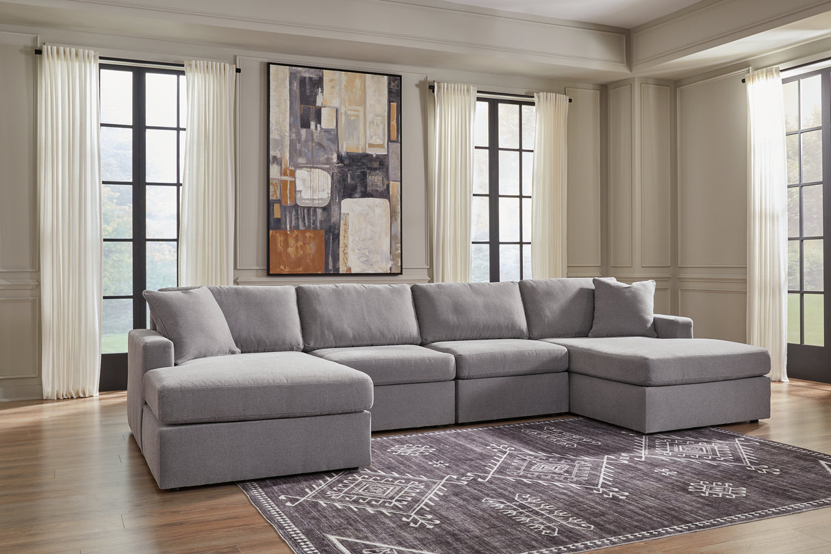Furniture City Biloxi - Ashley Furniture - Modmax Sectional - RAF 4-Piece Sectional with Chaise / Granite - 92104S19